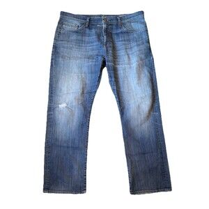MAVI Myles Straight Leg Jeans Men 34x30 Blue Distressed